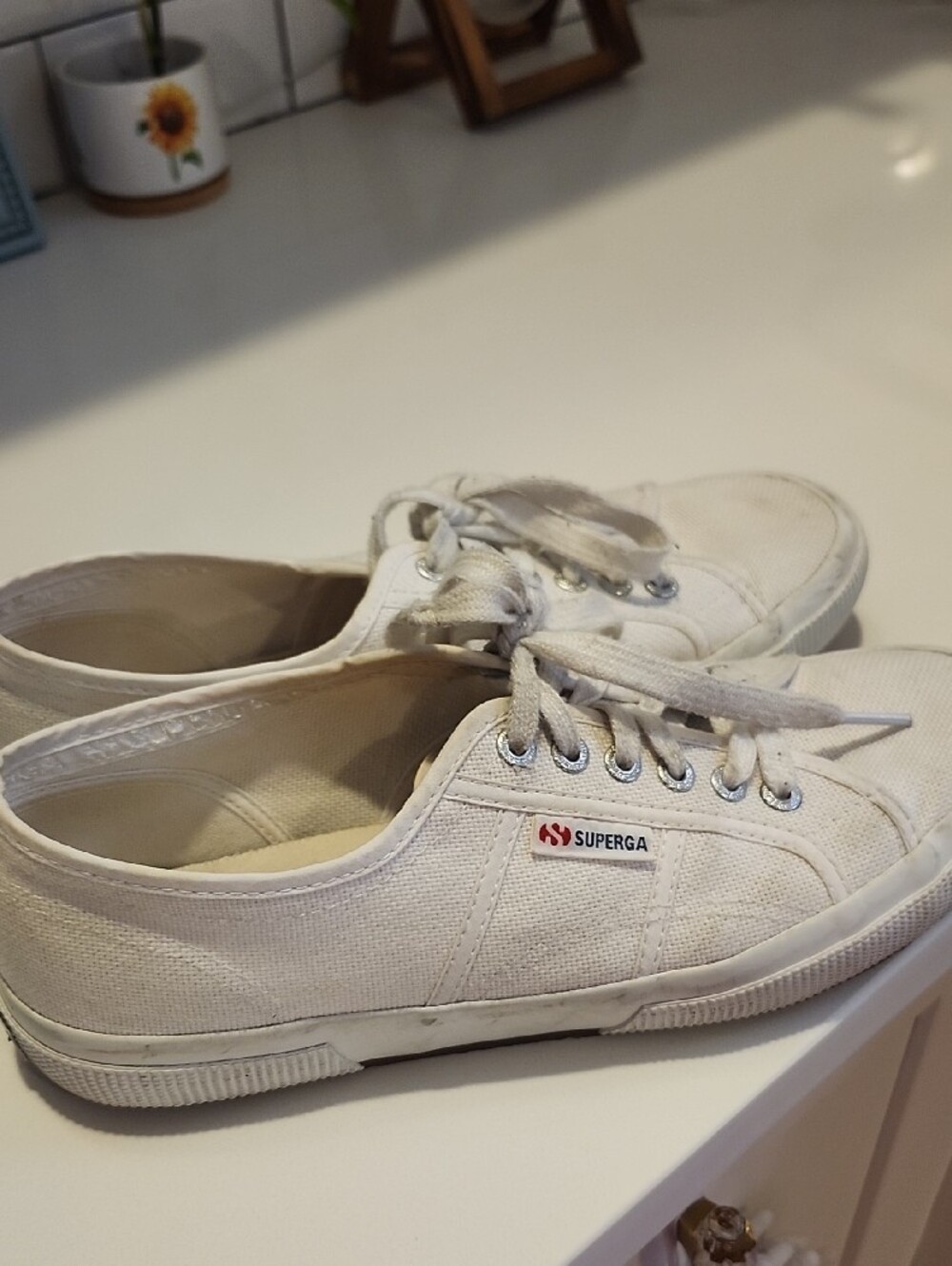 Superga Women's White Canvas Low-Top Sneakers